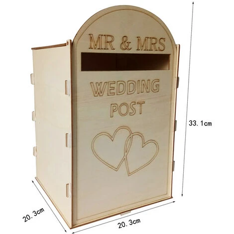 Cassetta Postale Postale In Legno Per Matrimonio Fai-da-te Con Serratura Porta Carte Regalo Vuoto Rustico Per Ricevimento Decorazione Per Feste Di Anniversario Di Matrimonio 5 Cassetta Postale Postale In Legno Per Matrimonio Fai-da-te Con Serratura Porta Carte Regalo Vuoto Rustico Per Ricevimento Decorazione Per Feste Di Anniversario Di Matrimonio - immagine 3