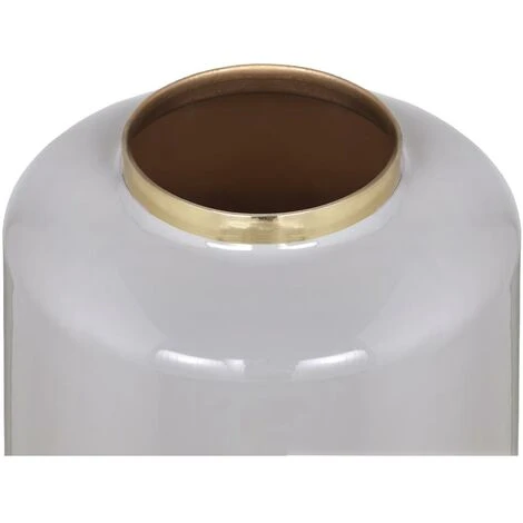 Vaso Grande D. 19 X H. 50 Cm In Metallo Smaltato Grigio E Dorato - GORIAT 5 Vaso Grande D. 19 X H. 50 Cm In Metallo Smaltato Grigio E Dorato - GORIAT - immagine 3