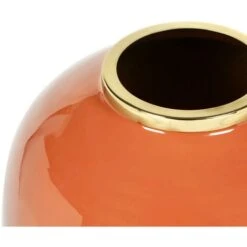 Vaso D. 29 X H. 36 Cm In Metallo Smaltato Finitura In Ottone Terracotta - KLAUDIA 9 Vaso D. 29 X H. 36 Cm In Metallo Smaltato Finitura In Ottone Terracotta - KLAUDIA -Armonia Decor 93919685 3
