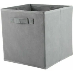 JYMTOM Set 2 Scatole Portaoggetti Box Pieghevole 26x26x28cm Cestino Contenitore Cesta Con Maniglie In Tessuto Grigio