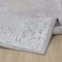 SURYA Tappeto Salotto A Pelo Corto Soggiorno Vintage Orientale Bianco E Grigio 80x150 Cm -Armonia Decor 94077101 5