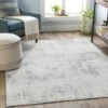 SURYA Tappeto Salotto A Pelo Corto Soggiorno Astratto Moderno Grigio E Avorio 130x180 Cm -Armonia Decor 94077112 1