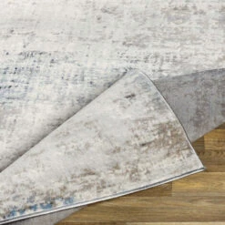 SURYA Tappeto Salotto A Pelo Corto Soggiorno Astratto Moderno Avorio E Blu 80x150 Cm -Armonia Decor 94077135 5