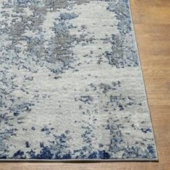 SURYA Tappeto Salotto A Pelo Corto Soggiorno Astratto Moderno Blu E Bianco 160x220 Cm -Armonia Decor 94077147 4