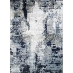 SURYA Tappeto Salotto A Pelo Corto Soggiorno Astratto Moderno Blu E Bianco 160x220 Cm -Armonia Decor 94077152 2