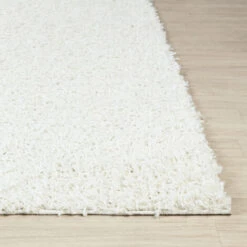 SURYA Tappeto Salotto A Pelo Lungo Soggiorno Shaggy Unicolore Chic Bianco 80x150 Cm -Armonia Decor 94077174 4