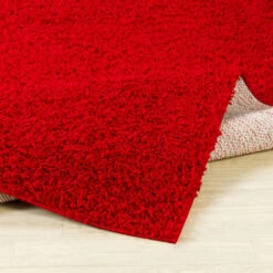 SURYA Tappeto Salotto A Pelo Lungo Soggiorno Shaggy Unicolore Chic Rosso 80x150 Cm -Armonia Decor 94077179 5