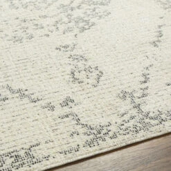 SURYA Tappeto Salotto A Pelo Corto Soggiorno Vintage Orientale Avorio E Antracite 120x170 Cm -Armonia Decor 94077274 3