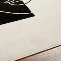 SURYA Tappeto Salotto A Pelo Corto Soggiorno Scandinavo Bohemien Bianco E Nero 152x213 Cm -Armonia Decor 94077321 3