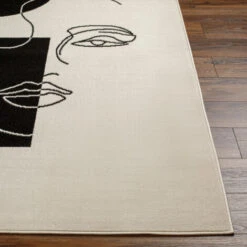 SURYA Tappeto Salotto A Pelo Corto Soggiorno Scandinavo Bohemien Bianco E Nero 152x213 Cm -Armonia Decor 94077321 4