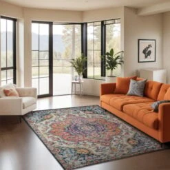 SURYA Tappeto Salotto A Pelo Corto Soggiorno Vintage Orientale Multicolore 120x170 Cm