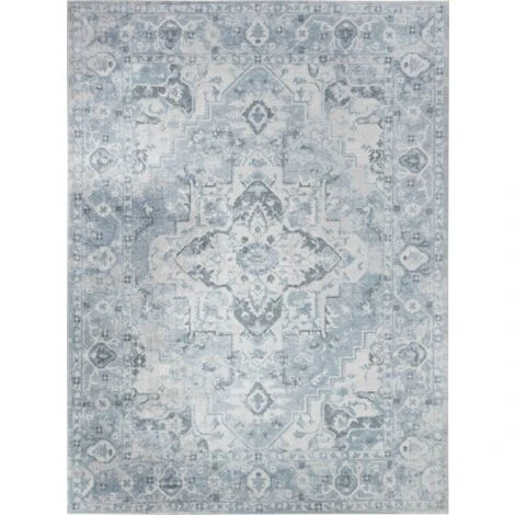 SURYA Tappeto Lavabile In Lavatrice Soggiorno Vintage Orientale Grigio E Blu 160x213 Cm 3 SURYA Tappeto Lavabile In Lavatrice Soggiorno Vintage Orientale Grigio E Blu 160x213 Cm