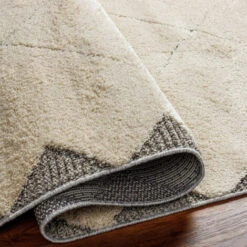 SURYA Tappeto Salotto A Pelo Corto Soggiorno Berbero Etnico Beige E Grigio 167x220 Cm -Armonia Decor 94077479 5