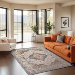 SURYA Tappeto Salotto A Pelo Corto Soggiorno Vintage Orientale Multicolore 160x213 Cm