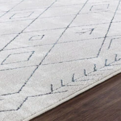 SURYA Tappeto Salotto A Pelo Corto Soggiorno Berbero Etnico Bianco E Blu 80x150 Cm -Armonia Decor 94077514 3