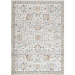 SURYA Tappeto Lavabile In Lavatrice Soggiorno Vintage Orientale Grigio E Oro 160x213 Cm -Armonia Decor 94077591 2