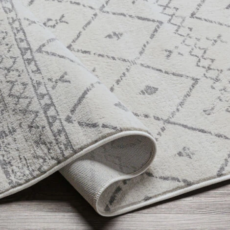 SURYA Tappeto Salotto A Pelo Corto Soggiorno Berbero Etnico Bianco E Grigio 80x150 Cm 7 SURYA Tappeto Salotto A Pelo Corto Soggiorno Berbero Etnico Bianco E Grigio 80x150 Cm - immagine 5