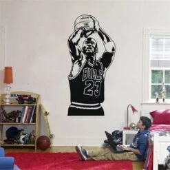 Adesivi Murali Michael Jordan Art Kids Room Decor Giocatore Di Basket Arredamento Camera Da Letto