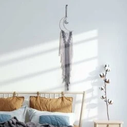 Grey Moon Bohemian Wall Decor Tapestry Wall Art Tessuto A Mano Decorazioni Da Parete Home Living Room Bedroom Decor -Armonia Decor 94291161 3