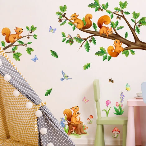 Decalcomanie Da Parete Per Animali Della Foresta Adesivo Da Parete Per Scoiattolo Ramo Di Un Albero Per Bambini Decorazione Da Parete Baby Room Nursery Classroom 7 Decalcomanie Da Parete Per Animali Della Foresta Adesivo Da Parete Per Scoiattolo Ramo Di Un Albero Per Bambini Decorazione Da Parete Baby Room Nursery Classroom - immagine 5