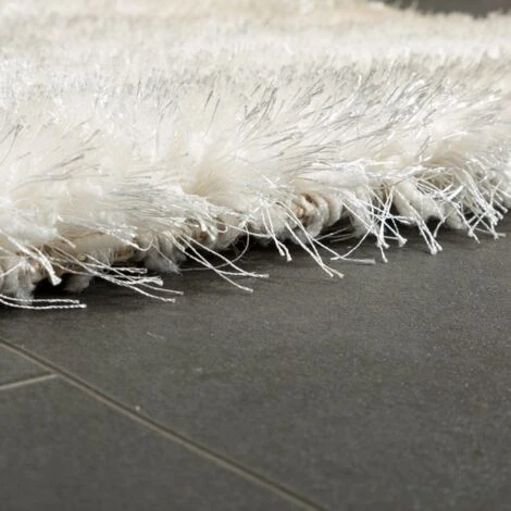 Paco Home Elegante Tappeto Shaggy Pelo Alto Tinta Unita Morbido Brillante In Crema Bianco 60x100 Cm 4 Paco Home Elegante Tappeto Shaggy Pelo Alto Tinta Unita Morbido Brillante In Crema Bianco 60x100 Cm - immagine 2