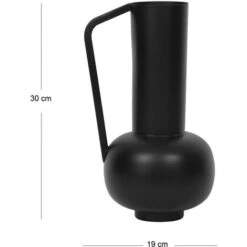 Vaso Con Manico D.15 X H.30 Cm In Metallo Nero - KAMELIA -Armonia Decor 94576469 5