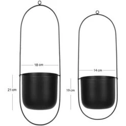 Portavaso Sospeso D. 18 X H.21 E D. 14 X H.19 Cm In Metallo Nero - Lotto Di 2 - PARIA -Armonia Decor 94576489 4