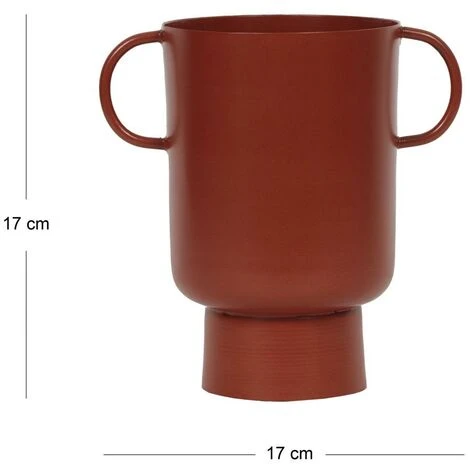 Vaso Piccolo Con Manici H.17 Cm In Metallo Terracotta - BILIAN 7 Vaso Piccolo Con Manici H.17 Cm In Metallo Terracotta - BILIAN - immagine 5