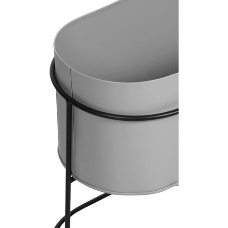 Fioriera Da Interno O Da Esterno Su Piede L.74 X H.40 Cm Metallo Grigio - RAVINA 6 Fioriera Da Interno O Da Esterno Su Piede L.74 X H.40 Cm Metallo Grigio - RAVINA - immagine 4