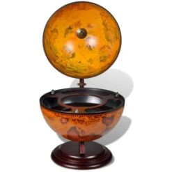 Minibar Da Tavola A Globo Supporto Per Vini In Legno Eucalipto VidaXL -Armonia Decor 947547 4