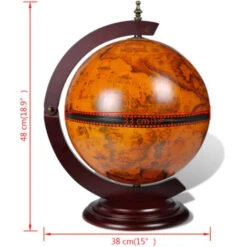Minibar Da Tavola A Globo Supporto Per Vini In Legno Eucalipto VidaXL -Armonia Decor 947547 5