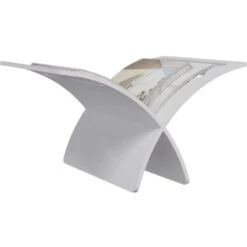 Portariviste Da Pavimento In Legno Bianco VidaXL -Armonia Decor 947933 5