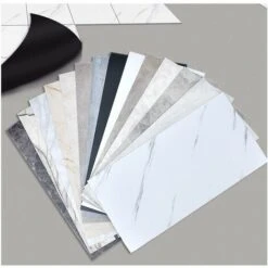 Bagno Cucina PVC Autoadesivo Adesivo Per Piastrelle Bagno Carta Da Parati Impermeabile Soggiorno Marmo Sfondo Carta Da Parati Piastrelle Bagno Carta Da Parati Impermeabile (Jazz White (10pcs) -Armonia Decor 94928876 4