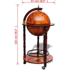 Minibar A Forma Di Globo Con Supporto In Legno Di Eucalipto VidaXL -Armonia Decor 949639 3