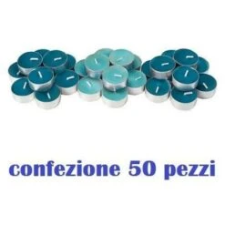 Trade Shop - Set 50 Pezzi Candele Blu Profumate Fragranza Oceano Tealight Lumini