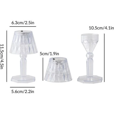 Trade Shop - Mini Lampada Effetto Cristallo Da Tavolo A Led Batteria Per Esterno Bar Locali 200gr 5 Trade Shop - Mini Lampada Effetto Cristallo Da Tavolo A Led Batteria Per Esterno Bar Locali 200gr - immagine 3