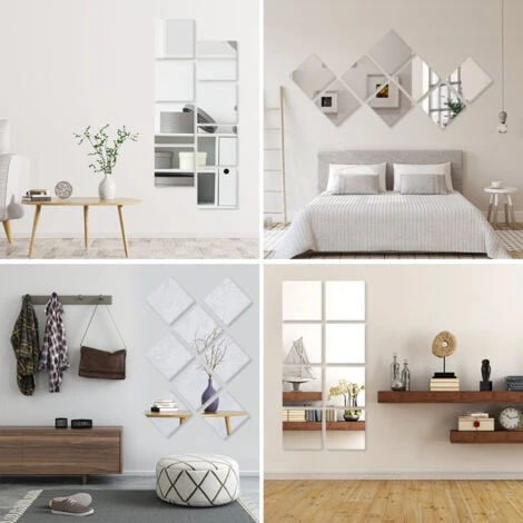 Heilmetz Healer Specchio Piastrelle Autoadesive Fai Da Te Specchio Adesivo Da Parete 15x15cm Decorazione Murale Per Soggiorno Bagno Camera Da Letto 8 Pezzi 4 Heilmetz Healer Specchio Piastrelle Autoadesive Fai Da Te Specchio Adesivo Da Parete 15x15cm Decorazione Murale Per Soggiorno Bagno Camera Da Letto 8 Pezzi - immagine 2