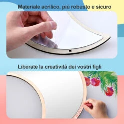 Heilmetz Specchio Da Parete Healer Specchio Acrilico Deco Per La Stanza Dei Bambini Decorazione Murale Fai Da Te Autoadesivo Montaggio A Parete 2 Pezzi Luna -Armonia Decor 95211715 3