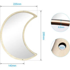 Heilmetz Specchio Da Parete Healer Specchio Acrilico Deco Per La Stanza Dei Bambini Decorazione Murale Fai Da Te Autoadesivo Montaggio A Parete 2 Pezzi Luna -Armonia Decor 95211715 5