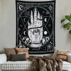 TRIP Carta Dei Tarocchi Arazzo Medievale Europa Divinazione Appeso A Parete Arazzo Geometrico Psichedelico Hippie Arazzo Decorazione Della Stanza Per Camera Da Letto Soggiorno Festa (150x200cm) -Armonia Decor 95219565 3