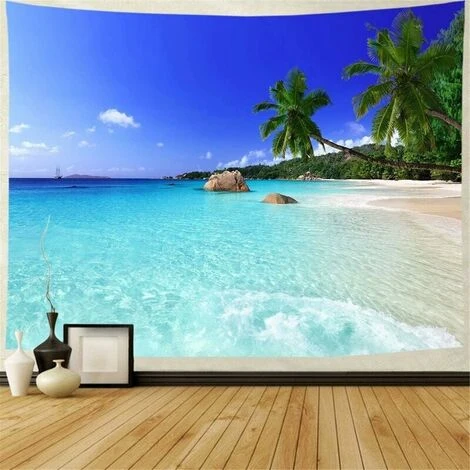 Arazzo Decorativo Camera Da Letto - T-Audace Spiaggia Tropicale Natura Mare Isola Palma - 200x150cm - Carta Da Parati In Tessuto - Arazzi Estetici - Decorazione Panoramica 4 Arazzo Decorativo Camera Da Letto - T-Audace Spiaggia Tropicale Natura Mare Isola Palma - 200x150cm - Carta Da Parati In Tessuto - Arazzi Estetici - Decorazione Panoramica - immagine 2