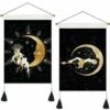 Pezzi Arazzo Lunare, T-Audace Arazzo Psichedelico Fasi Lunari Stella A Forma Di Luna Arazzi Per Soggiorno Camera Da Letto 35x50cm (Nero) -Armonia Decor 95220795 1