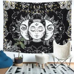 Arazzo Tarocchi Sole E Luna Psichedelico Nero Celestiale Arazzo Arazzi Hippie Bohemian Indian Mandala (Sole E Luna, 150cmx200cm) 9 Arazzo Tarocchi Sole E Luna Psichedelico Nero Celestiale Arazzo Arazzi Hippie Bohemian Indian Mandala (Sole E Luna, 150cmx200cm) -Armonia Decor 95221310 3