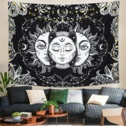 Arazzo Tarocchi Sole E Luna Psichedelico Nero Celestiale Arazzo Arazzi Hippie Bohemian Indian Mandala (Sole E Luna, 150cmx200cm) 10 Arazzo Tarocchi Sole E Luna Psichedelico Nero Celestiale Arazzo Arazzi Hippie Bohemian Indian Mandala (Sole E Luna, 150cmx200cm) -Armonia Decor 95221310 4