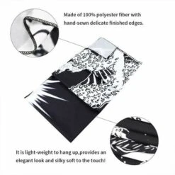 Arazzo Mandala Grande Onda Tramonto Nero Bianco Oceano Arazzo Da Parete Per Soggiorno Camera Da Letto Trionfo (Wave,L/148x200cm) -Armonia Decor 95222192 3