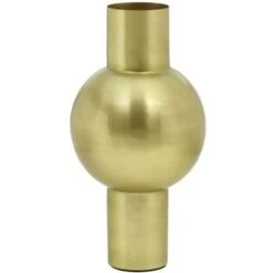 Vaso H. 30 Cm Finitura Effetto Anticato In Metallo Dorato - GIZEH