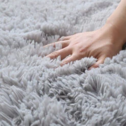 Tappeto Per Soggiorno Shaggy 160x230cm Tappeto Per Comodino Tinta Unita Grigio Tappeto A Pelo Lungo Tappeto Morbido Per Soggiorno Camera Da Letto Divano -Armonia Decor 95548375 3