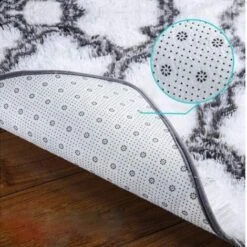Tappeto Shaggy Per Soggiorno 160x230 Cm Bianco Con Motivo - Tappeto Da Comodino Tappeto A Pelo Lungo Tappeto Morbido Per Soggiorno Camera Da Letto Divano -Armonia Decor 95548440 5