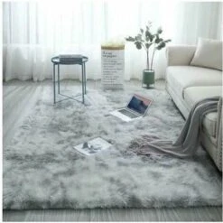 Tappeto Per Salotto Shaggy 120 X 160 Cm Grigio Peluche Morbido Fibra Di Polipropilene Tappeto Antiscivolo
