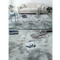 Tappeto Per Salotto Shaggy 120 X 160 Cm Grigio Peluche Morbido Fibra Di Polipropilene Tappeto Antiscivolo -Armonia Decor 95548504 4